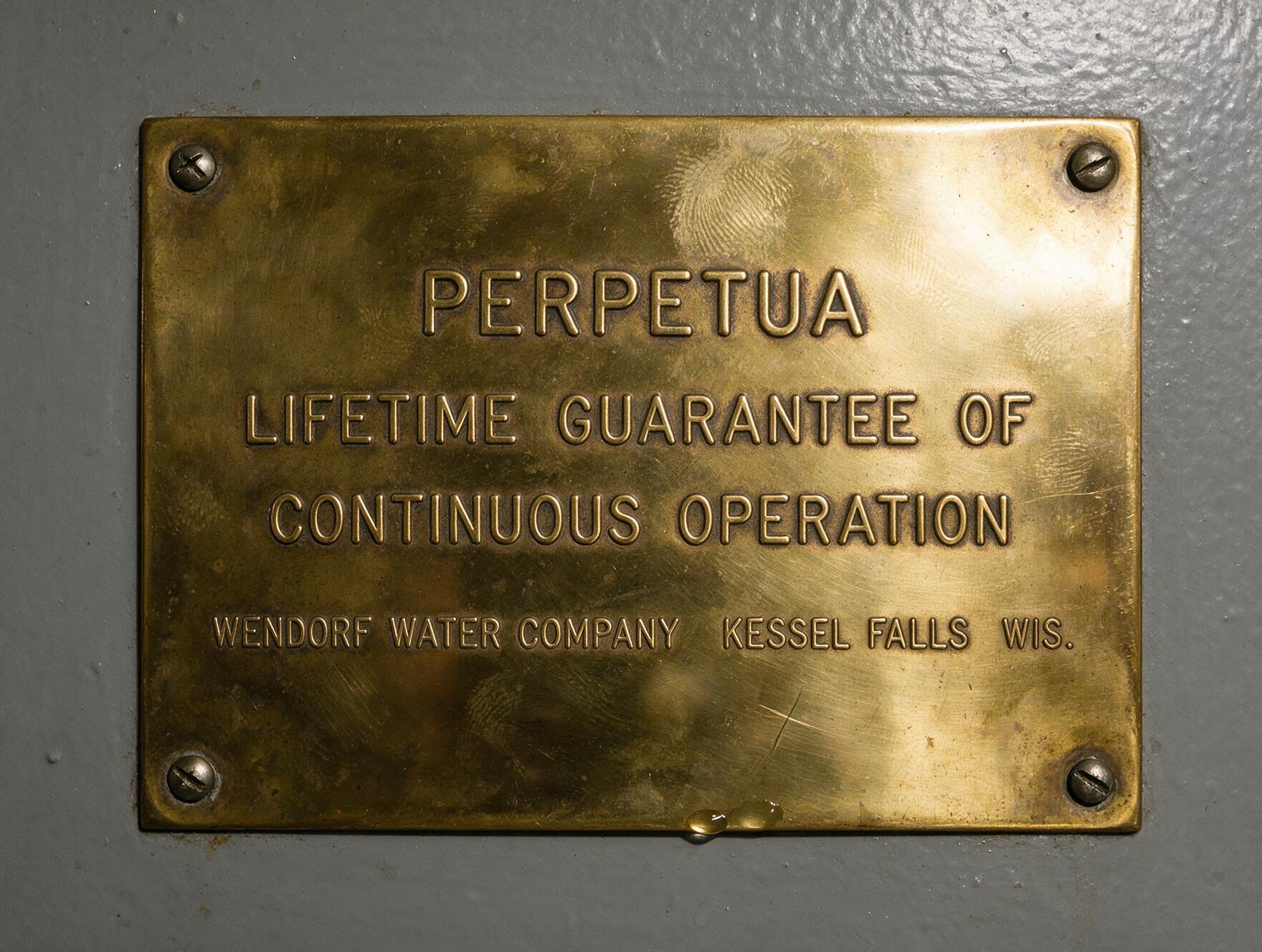 Brass faceplate with the guarantee