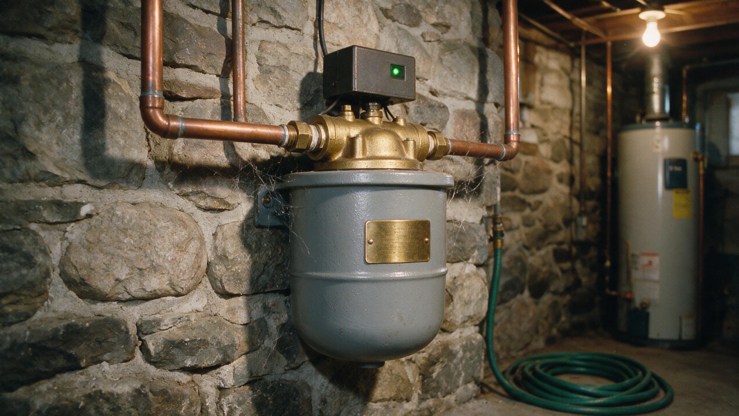 The Perpetua whole-house filter installed in a Wisconsin basement