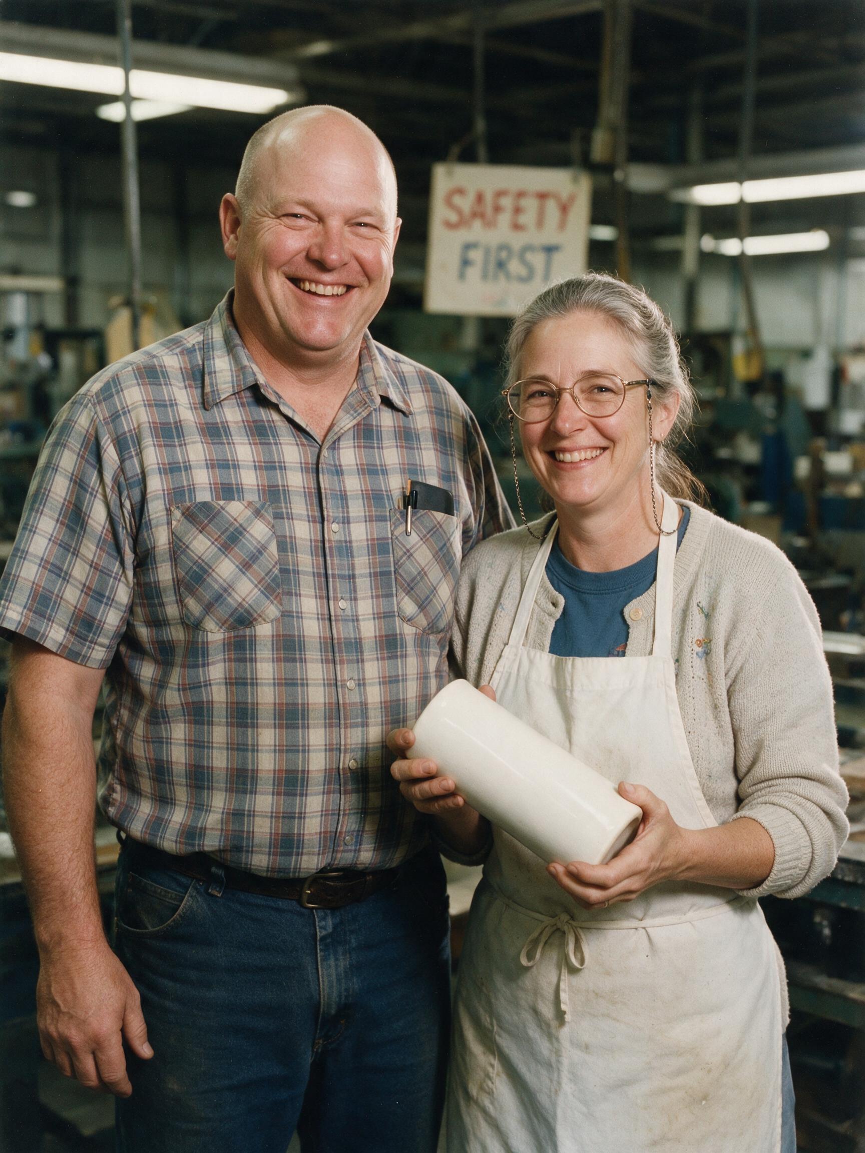 Vern and Lorraine Wendorf at the plant